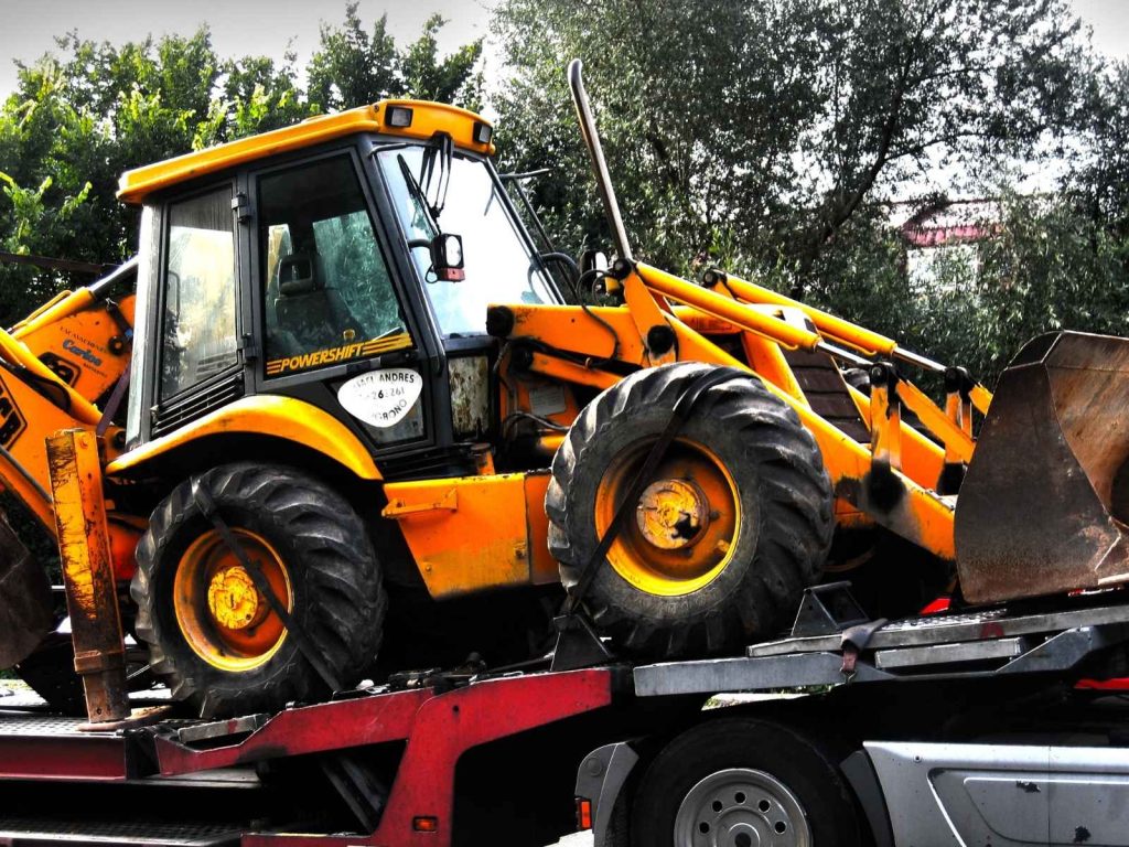 construction equipment transport towing